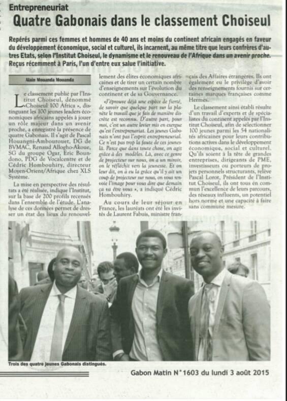 quatre gabonais dans le classement choiseul 2